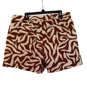 Spanx On The Go Printed Shorts XL Clay Zebra Stripe Neutral Minimalist Capsule